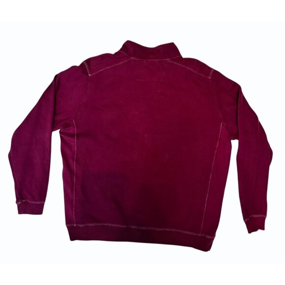 Tommy Bahama  Cotton Maroon 1/4 zip Pullover Ribbed Fabric Contrast Stitching XL - Picture 2 of 14